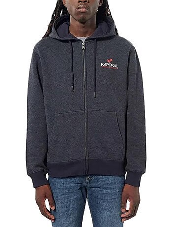 Sweat zippé azul marinho para homem kaporal byla