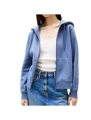 Sweat zippé azul para mulher tommy hilfiger 19729
