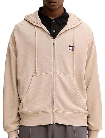 Sweat zippado preto para homem tommy hilfiger dm0dm22080