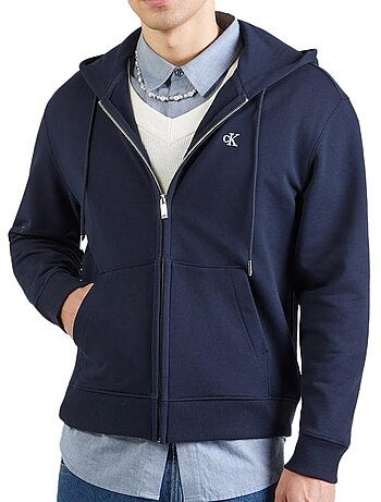 Sweat zippé calvin klein jeans terry monogram para homem