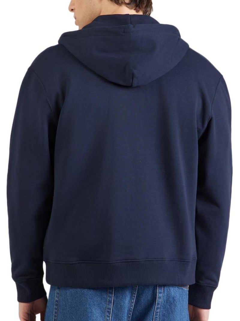 Sweat Zippé Calvin Klein Jeans Terry Monogram para Homem Azul-marinho - Kiabi