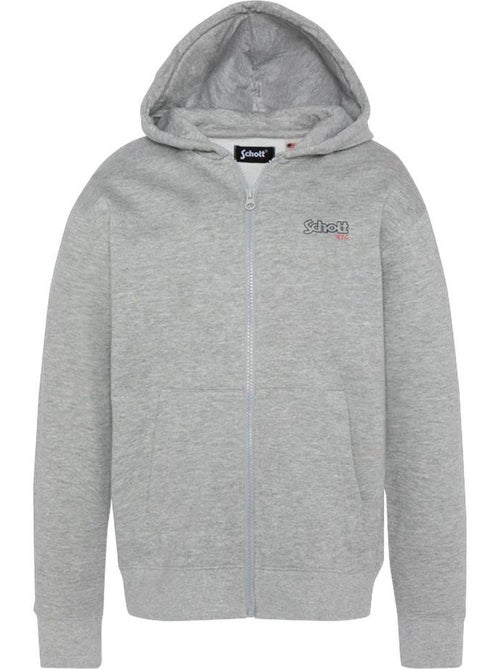 Sweat Zippé Cinzento para Rapaz Schott Capuz - Kiabi Sweat Zippé Cinzento para Rapaz Schott Capuz - Kiabi