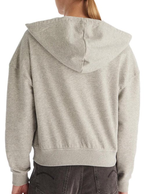 Sweat Zippé Feminino Calvin Klein Jeans Cinzento - Kiabi Sweat Zippé Feminino Calvin Klein Jeans Cinzento - Kiabi
