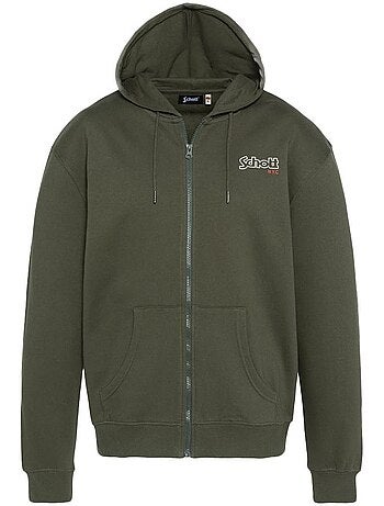 Sweat zippé kaki para homem schott swhsam