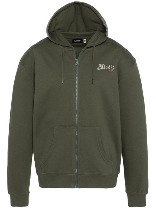 Sweat zippé kaki para homem schott swhsam - Kiabi
