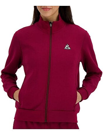 Sweat Zippé Le Coq Sportif Heritage Bordeaux para Mulher