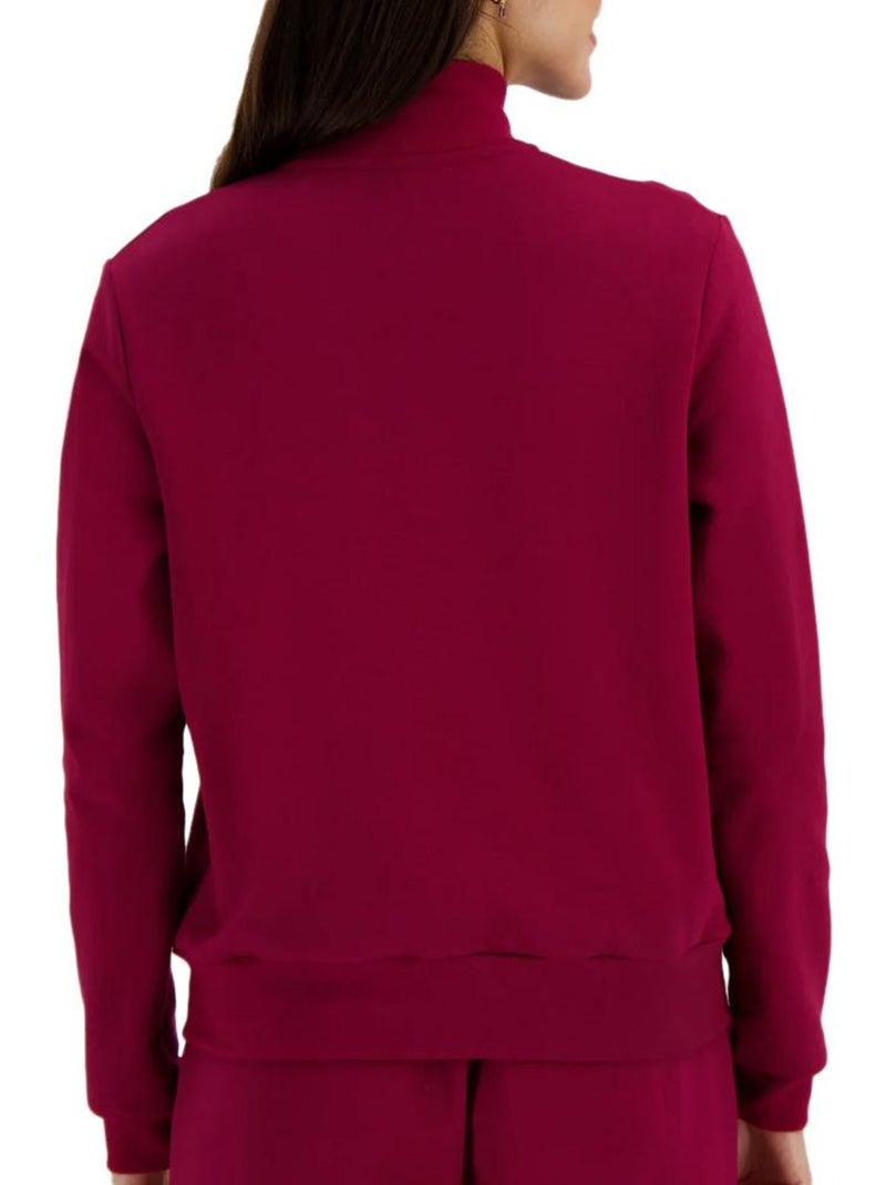 Sweat Zippé Le Coq Sportif Heritage Bordeaux para Mulher Bordô - Kiabi