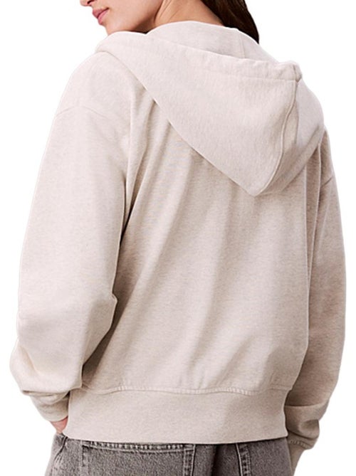 Sweat Zippé Monologo Calvin Klein Jeans Cinzento para Mulher - Kiabi Sweat Zippé Monologo Calvin Klein Jeans Cinzento para Mulher - Kiabi