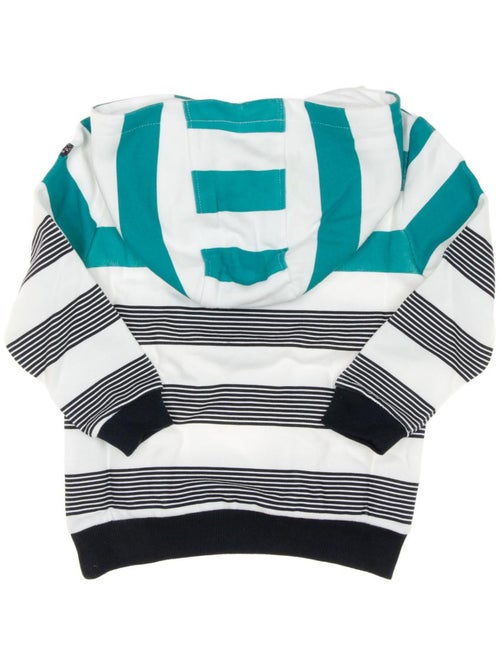 Sweat zippé para menino verde/branco com riscas eom epouli - Kiabi Sweat zippé para menino verde/branco com riscas eom epouli - Kiabi