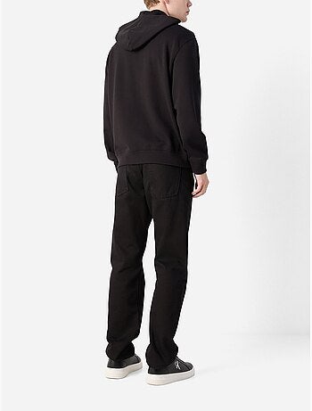 Sweat zippé preto de homem calvin klein jeans terry monogram