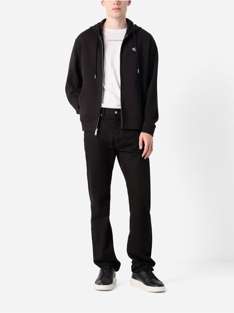 Sweat Zippé Preto de Homem Calvin Klein Jeans Terry Monogram Preto - Kiabi