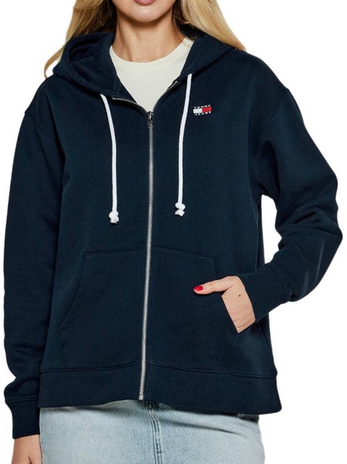 Sweat Zippé Tommy Hilfiger Blocking Azul Marinho para Mulher - Kiabi Sweat Zippé Tommy Hilfiger Blocking Azul Marinho para Mulher - Kiabi