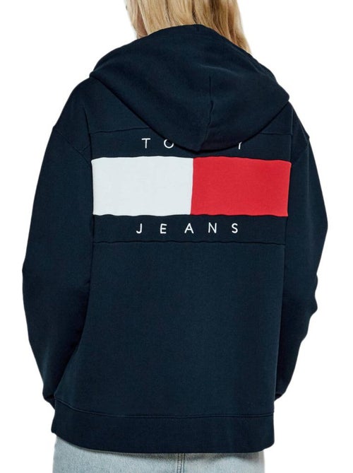 Sweat Zippé Tommy Hilfiger Blocking Azul Marinho para Mulher - Kiabi Sweat Zippé Tommy Hilfiger Blocking Azul Marinho para Mulher - Kiabi