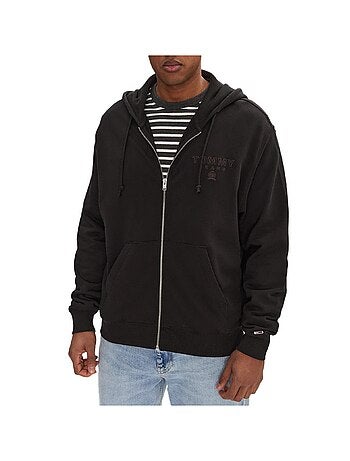 Sweat Zippé Tommy Hilfiger Varsity Tona Preto para Homem