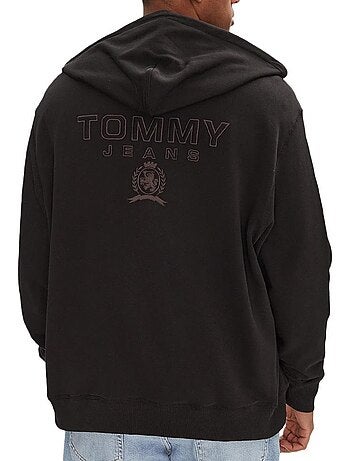 Sweat Zippé Tommy Hilfiger Varsity Tona Preto para Homem