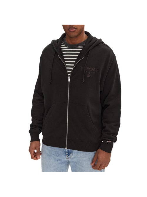Sweat zippé tommy hilfiger varsity tona preto para homem - Kiabi