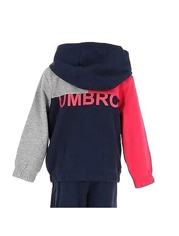 Sweat zippé umbro gam para rapaz em azul-marinho, vermelho e cinzento