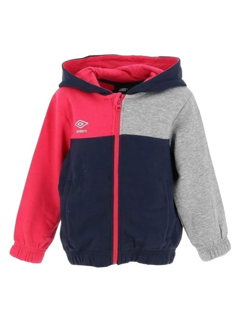 Sweat zippé umbro gam para rapaz em azul-marinho, vermelho e cinzento - Kiabi