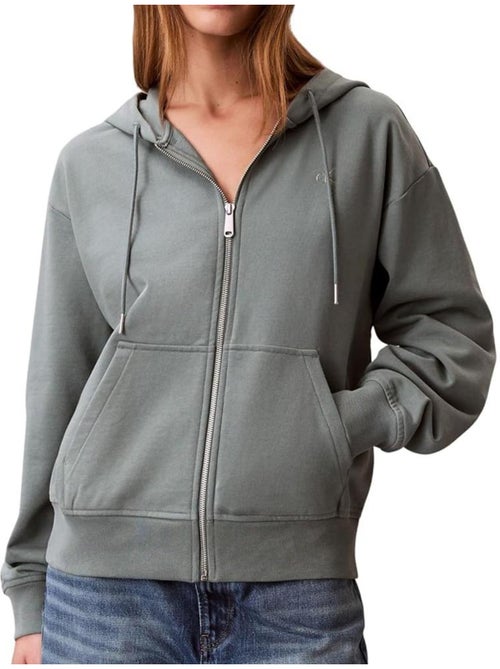 Sweat Zippé Verde para Mulher Calvin Klein Jeans Archive - Kiabi Sweat Zippé Verde para Mulher Calvin Klein Jeans Archive - Kiabi