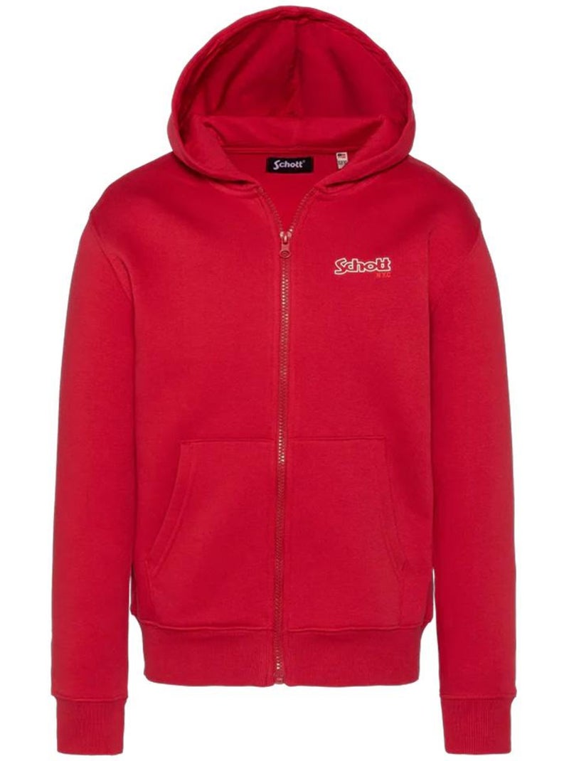 Sweat Zippé Vermelho para Menino Schott Vermelho - Kiabi