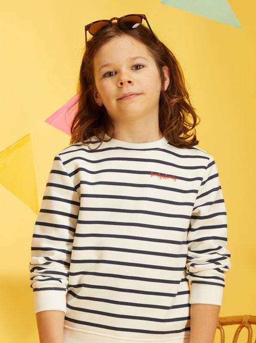Sweatshirt à marinheiro em moletão - Kiabi