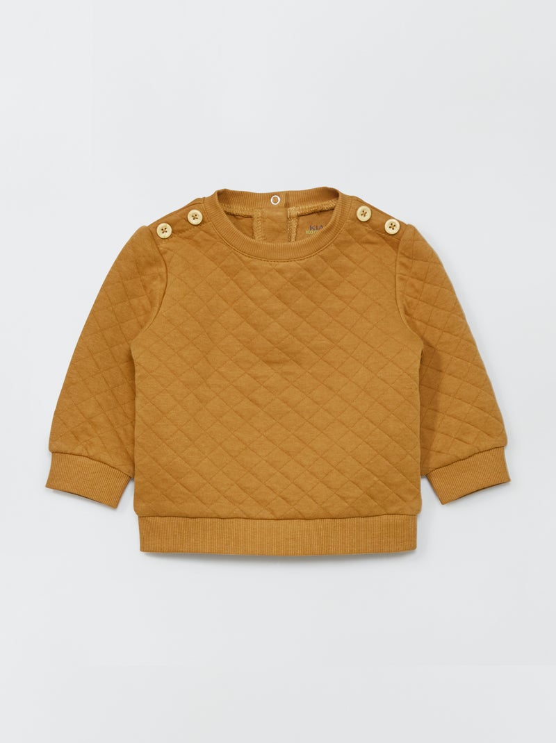 Sweatshirt acolchoada com botões fantasia BEGE - Kiabi