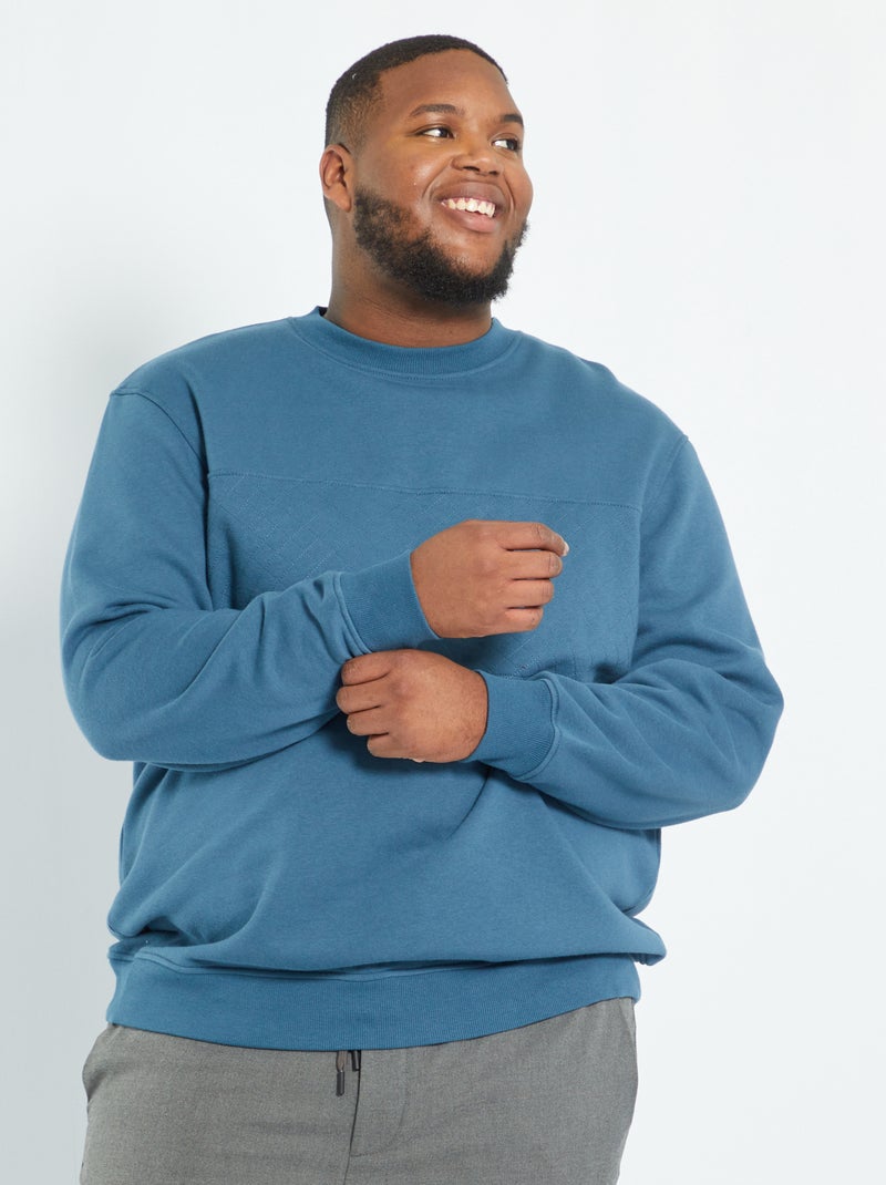 Sweatshirt acolchoada em moletão AZUL - Kiabi