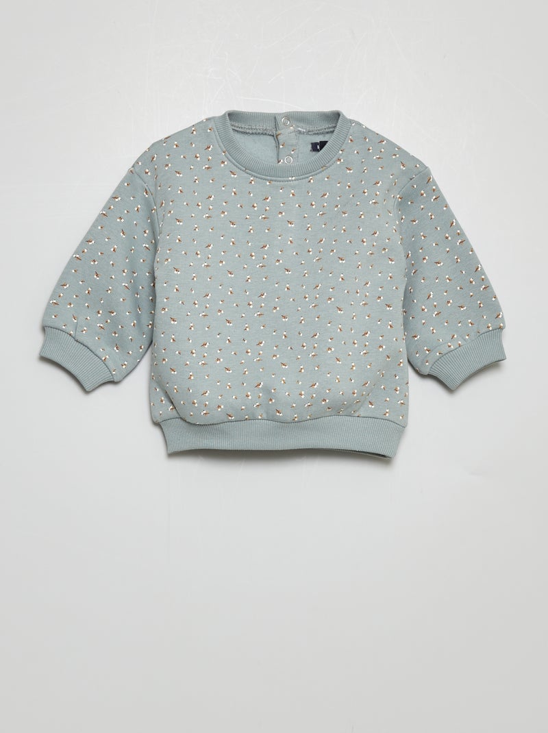 Sweatshirt às riscas - bege AZUL - Kiabi