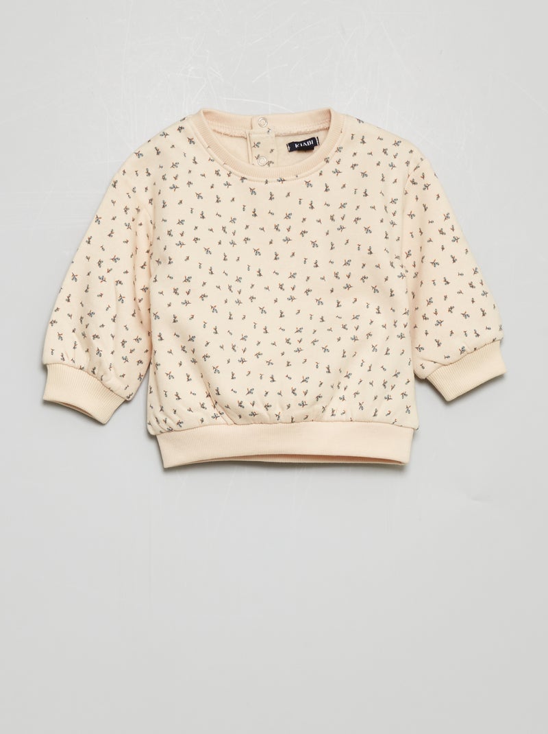 Sweatshirt às riscas - bege BRANCO - Kiabi