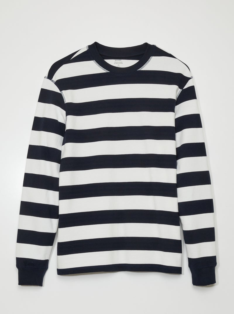 Sweatshirt às riscas AZUL - Kiabi