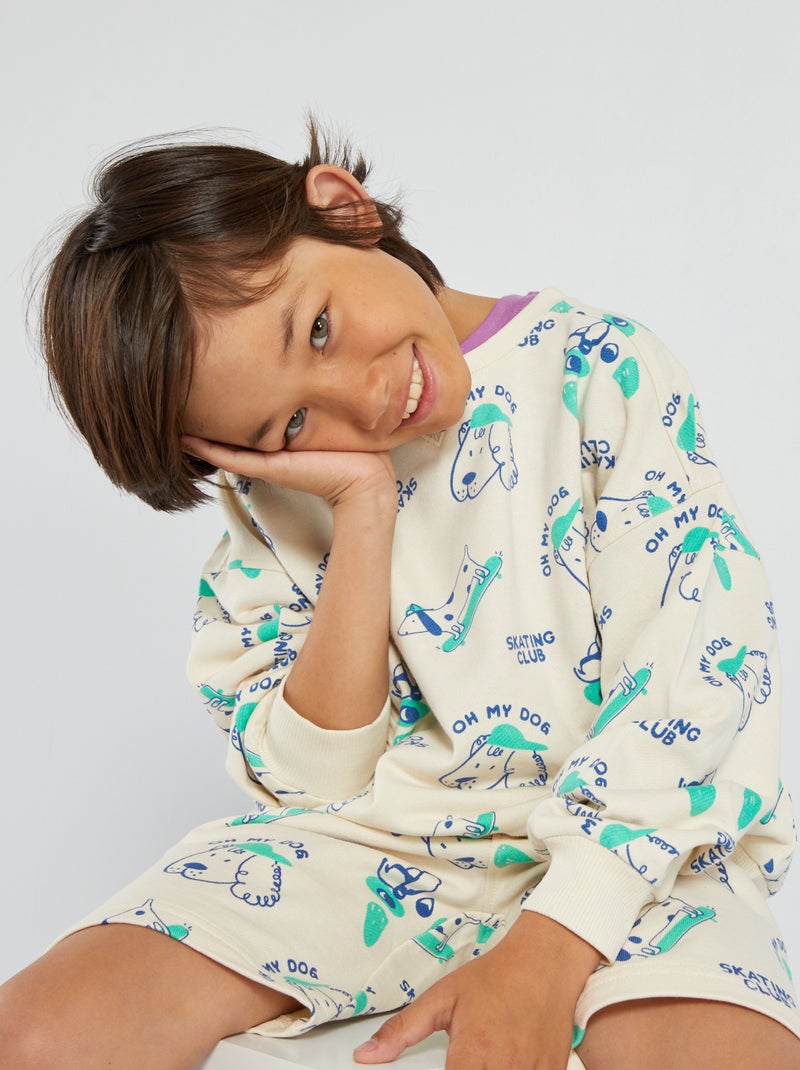 Sweatshirt às riscas BRANCO - Kiabi