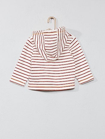 Sweatshirt às riscas com capuz - Kiabi