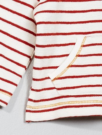 Sweatshirt às riscas com capuz - Kiabi