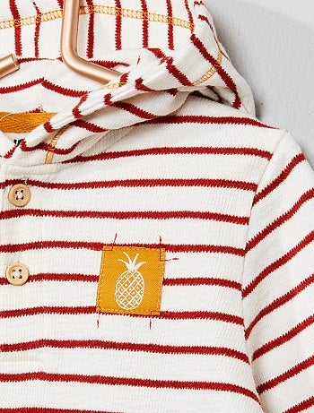 Sweatshirt às riscas com capuz - Kiabi