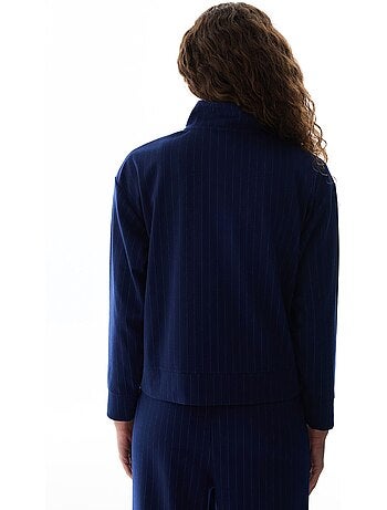 Sweatshirt às riscas com meio fecho penti