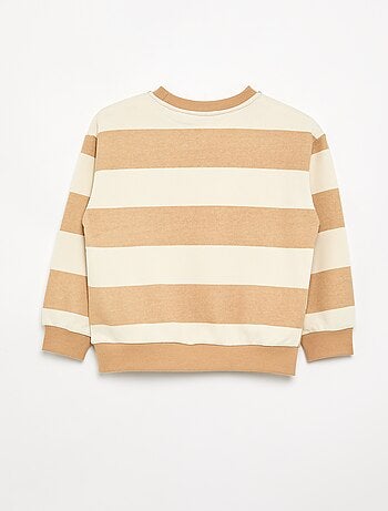 Sweatshirt às riscas em moletão não cardado