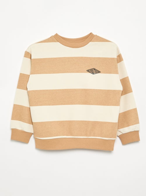 Sweatshirt às riscas em moletão não cardado - Kiabi