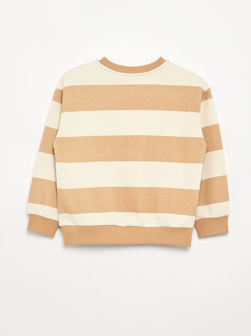 Sweatshirt às riscas em moletão não cardado - Kiabi