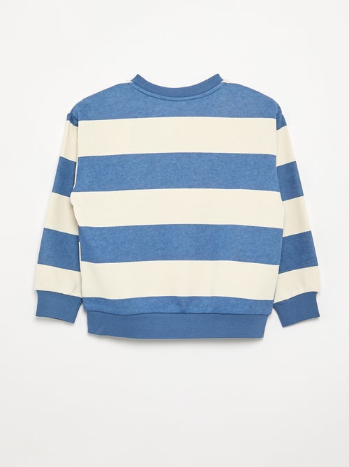Sweatshirt às riscas em moletão não cardado - Kiabi