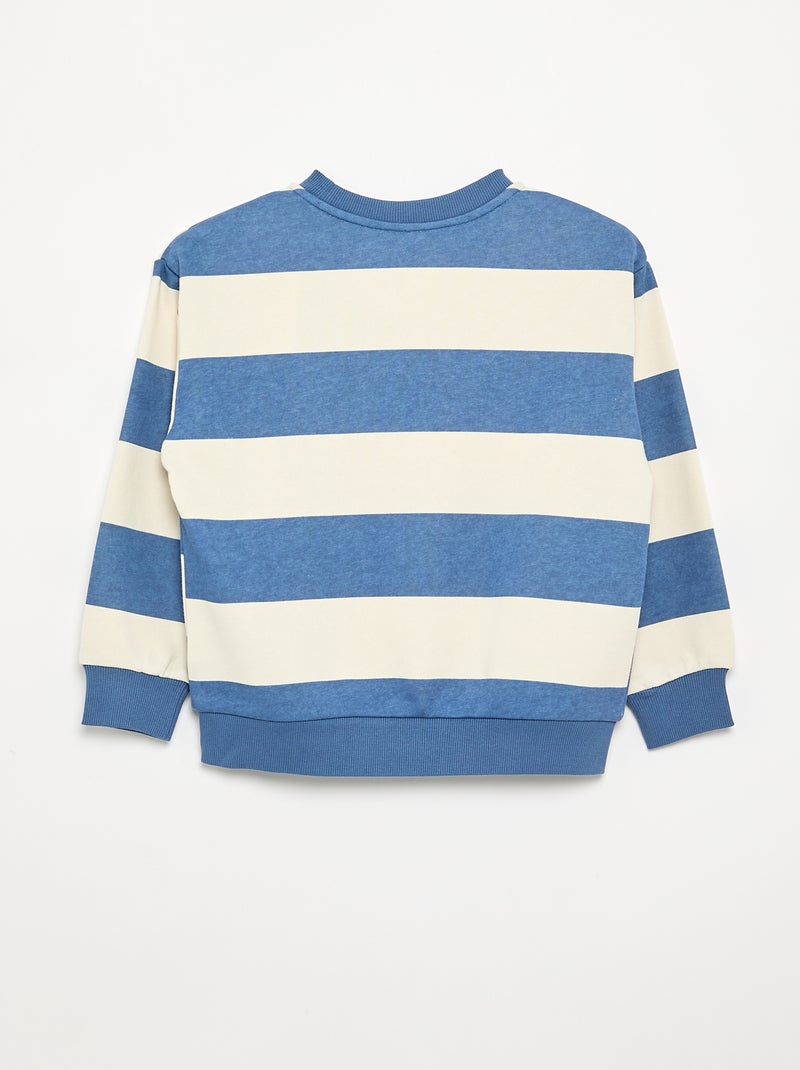 Sweatshirt às riscas em moletão não cardado Branco - Kiabi