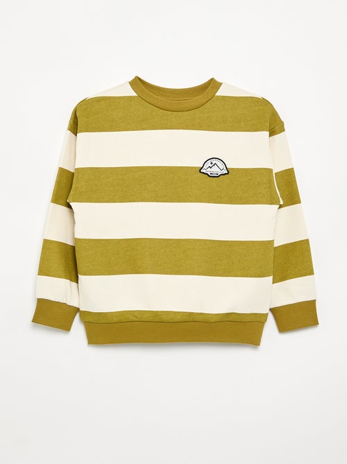 Sweatshirt às riscas em moletão não cardado - Kiabi Sweatshirt às riscas em moletão não cardado - Kiabi