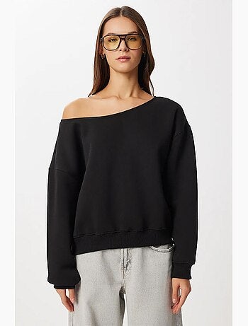 Sweatshirt básica com gola assimétrica istanbul