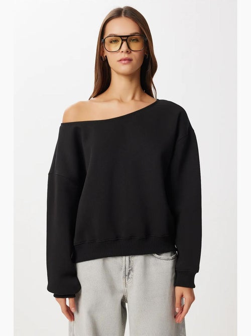Sweatshirt básica com gola assimétrica istanbul - Kiabi