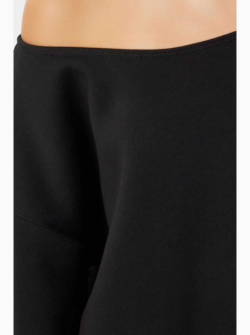 Sweatshirt básica com gola assimétrica istanbul Preto - Kiabi