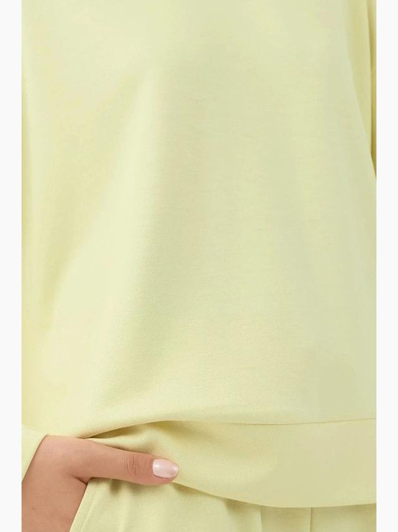Sweatshirt básica modal touch hiccup Amarelo-limão - Kiabi