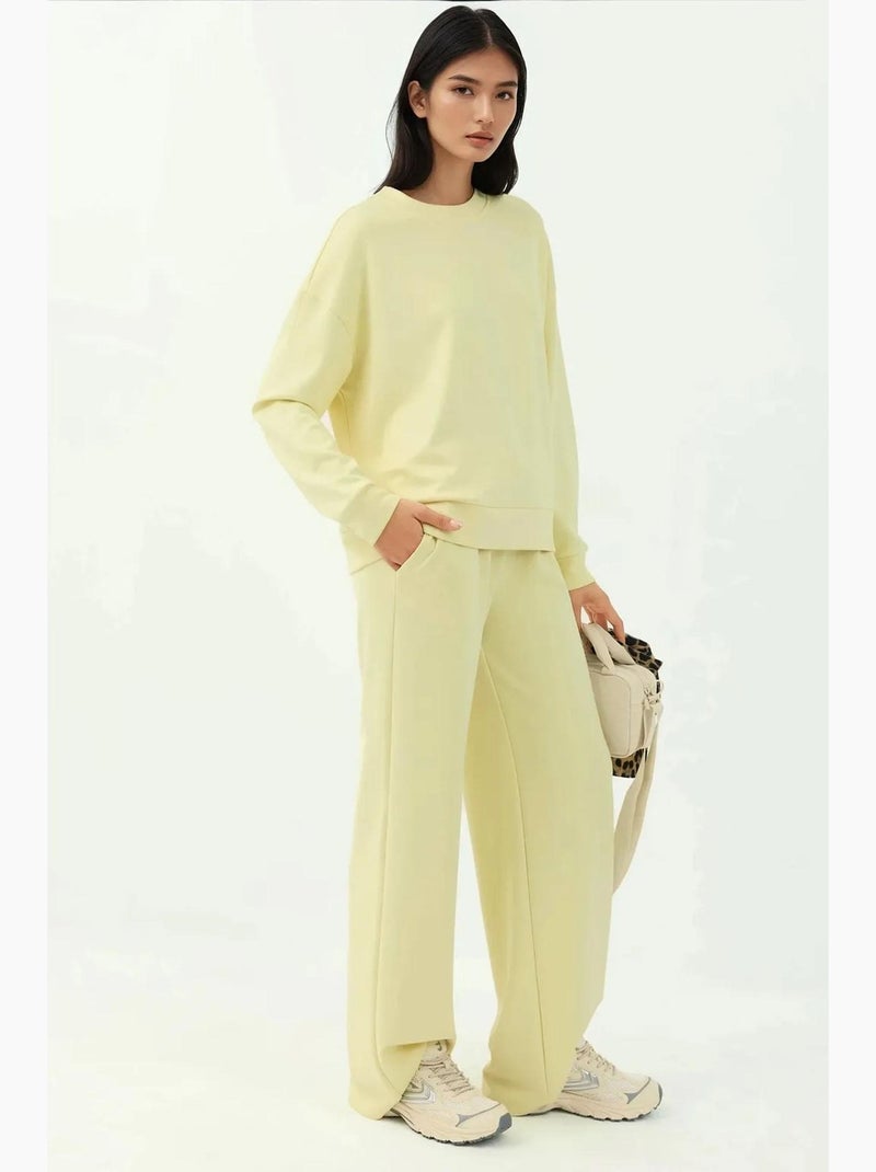 Sweatshirt básica modal touch hiccup Amarelo-limão - Kiabi