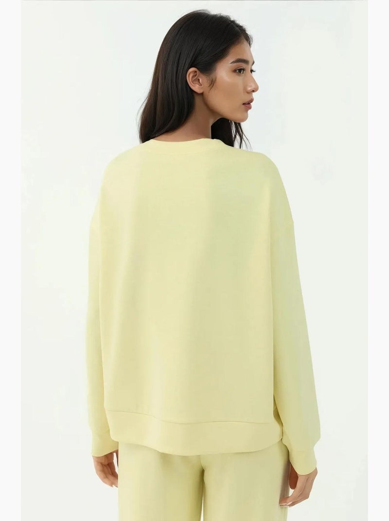 Sweatshirt básica modal touch hiccup Amarelo-limão - Kiabi