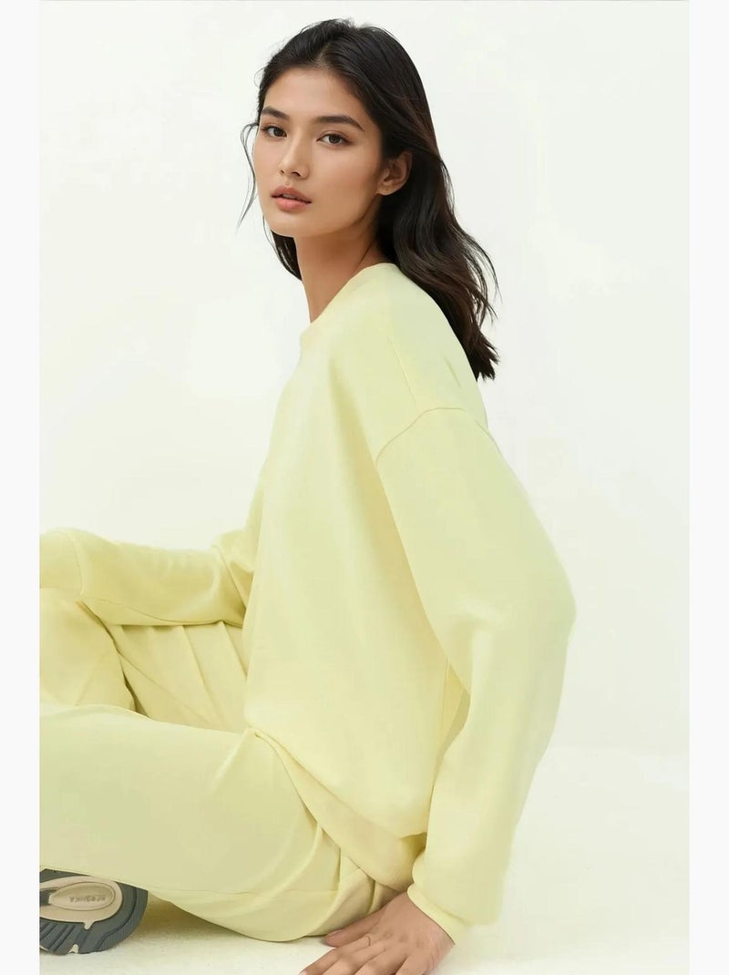 Sweatshirt básica modal touch hiccup Amarelo-limão - Kiabi