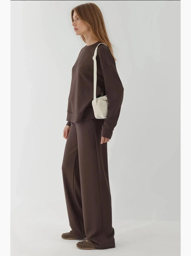 Sweatshirt básica modal touch hiccup Castanho-escuro - Kiabi