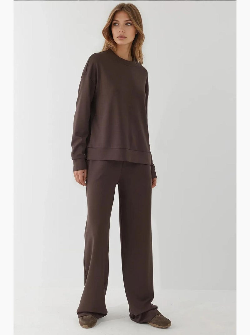 Sweatshirt básica modal touch hiccup Castanho-escuro - Kiabi